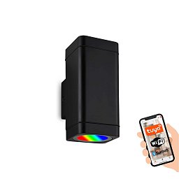 Obrázek pro produkt LED venkovní nástěnné svítidlo. 15,5 cm, 2x LED modul, 8,5 W, 350 lm, černá - BRILO