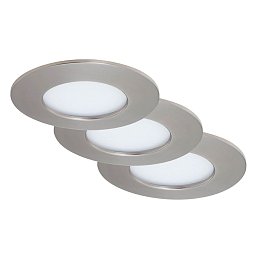Obrázek pro produkt 3ks sada LED vestavné svítidlo, pr. 8,5 cm, 4,9 W, matný nikl - BRILONER