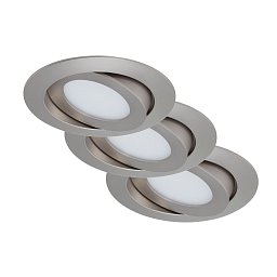 Obrázek pro produkt 3ks sada LED vestavné svítidlo, pr. 10,6 cm, 4,8 W, matný nikl - BRILONER