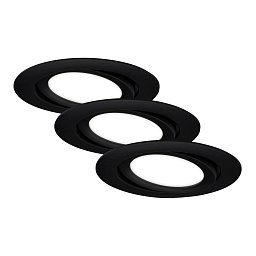 Obrázek pro produkt 3ks sada LED vestavné svítidlo, pr. 10,6 cm, 7 W, 600 lm, černá - BRILONER