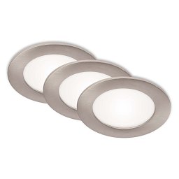 Obrázek pro produkt 3ks sada LED vestavné svítidlo, pr. 12 cm, 7 W, matný nikl - BRILONER