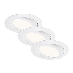 Obrázek pro produkt 3ks sada LED vestavné svítidlo, pr. 14 cm, 6,4 W, bílé - BRILONER