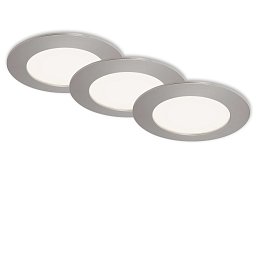 Obrázek pro produkt 3ks sada LED vestavné svítidlo, pr. 12 cm, 8 W, matný nikl - BRILONER