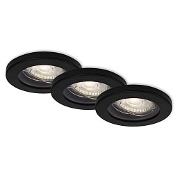 Obrázek pro produkt 3ks sada LED vestavné svítidlo, pr. 8,5 cm, 5 W, 400 lm, černá - BRILONER