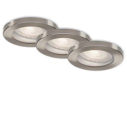 Obrázek pro produkt 3ks sada LED vestavné svítidlo, pr. 8,5 cm, 5 W, matný nikl - BRILONER