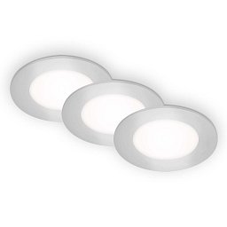Obrázek pro produkt LED vestavná svítidla 3ks sada, pr.8,6 cm, 3x LED, 3 W, 350 lm, matný chrom - BRILONER