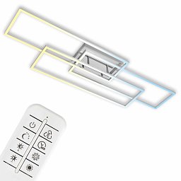 Obrázek pro produkt CCT LED stropní svítidlo, 116,5 cm 18 W, 2200 lm, hliník-chrom - BRILO