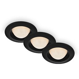 Obrázek pro produkt LED vestavná svítidla sada, pr.9,5 cm, 3x LED, 3 W, 260 lm, černá - BRILONER
