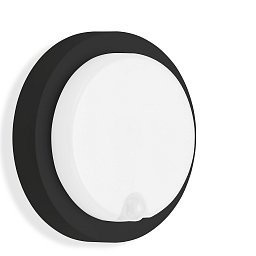 Obrázek pro produkt TELEFUNKEN LED venkovní nástěnné svítidlo s čidlem, pr. 17 cm, 12 W, černá - BRILONER