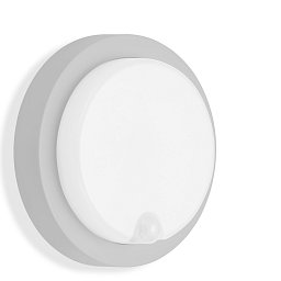 Obrázek pro produkt TELEFUNKEN LED venkovní nástěnné svítidlo s čidlem, pr. 17 cm, 12 W, stříbrná - BRILONER