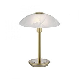 Obrázek pro produkt ENOVA LED stolní lampa matná mosaz alabastrový dekor sklo 3 krokové dotykový stmívač 3000K - PAUL NEUHAUS