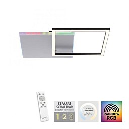 Obrázek pro produkt RENDA LED stropní svítidlo hranaté hliník CCT stmívatelné Rainbow RGB 2700-5000K - LEUCHTEN DIREKT / JUST LIGHT