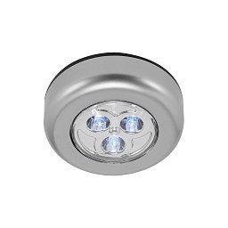Obrázek pro produkt LED Push-Light pr. 6,8 cm 9x0,3W 15lm titan - BRILONER