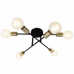 Obrázek pro produkt Stropní svítidlo, pr. 55,5 cm, max. 60 W, černá-zlatá - BRILONER
