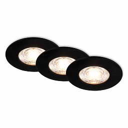 Obrázek pro produkt 3ks sada LED vestavné svítidlo, 6,5 cm, 3x 3,6W, 350lm, černá - BRILONER