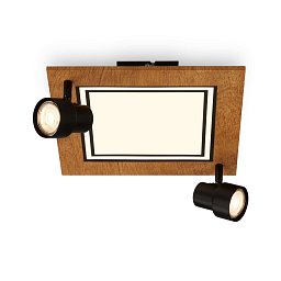 Obrázek pro produkt Stropní svítidlo, 29,5 cm, 2x GU10, max. 9W, černá - BRILO