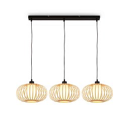 Obrázek pro produkt Závěsné svítidlo, 120 cm, 3x E27, max. 10W, barva dřeva - BRILONER