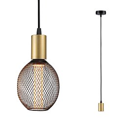 Závěsné svítidlo Ravi IP44 E27 max. 60W černá mat/zlatá - PAULMANN Obrázek pro produkt Závěsné svítidlo Ravi IP44 E27 max. 60W černá mat/zlatá - PAULMANN