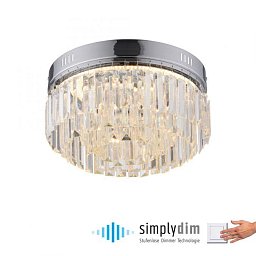 Obrázek pro produkt KRISTA LED stropní svítidlo chrom s křišťalovými přívěsky stmívatelné paměťová funkce SimplyDim 3000K - PAUL NEUHAUS
