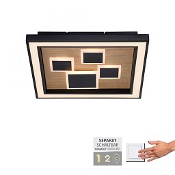 Obrázek pro produkt ELIZA LED stropní svítidlo hranaté dřevo přírodní dub nastavitelné scény vypínačem 3000K - PAUL NEUHAUS