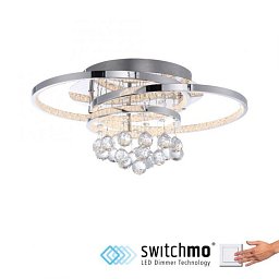 Obrázek pro produkt ROTAZO LED stropní svítidlo chrom s křišťalovými přívěsky  krokově stmívatelné 3000K - PAUL NEUHAUS