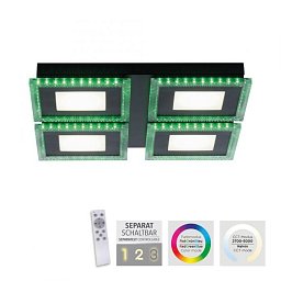 Obrázek pro produkt ACRI LED stropní svítidlo černé RGB barevné scény CCT stmívatelné RGB+2700-5000K - LEUCHTEN DIREKT / JUST LIGHT