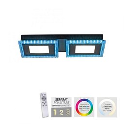 Obrázek pro produkt ACRI LED stropní svítidlo černé RGB, CCT stmívatelné s dálkovým ovládáním RGB+2700-5000K - LEUCHTEN DIREKT / JUST LIGHT