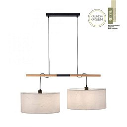 Obrázek pro produkt GREEN SOFI LED závěsné svítidlo černé s imitací dřeva 2 ramenné nadčasový design - LEUCHTEN DIREKT / JUST LIGHT