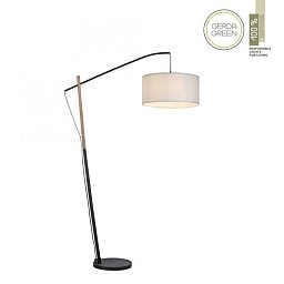 Obrázek pro produkt GREEN SOFI LED stojací svítidlo černé s imitací dřeva šňůrový vypínač nadčasový design - LEUCHTEN DIREKT / JUST LIGHT