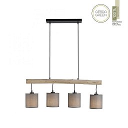Obrázek pro produkt GREEN TRIB LED závěsné svítidlo přírodní dřevo 1 ramenné látkové stínidlo venkovský design do interiéru - LEUCHTEN DIREKT / JUST LIGHT