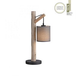 Obrázek pro produkt GREEN TRIB LED stolní lampa přírodní dřevo 1 ramenné látkové stínidlo venkovský design do interiéru - LEUCHTEN DIREKT / JUST LIGHT
