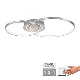Obrázek pro produkt ASMINA LED stropní svítidlo hliník otočné světelné kruhy samostatně vypínatelné 3000K - LEUCHTEN DIREKT / JUST LIGHT