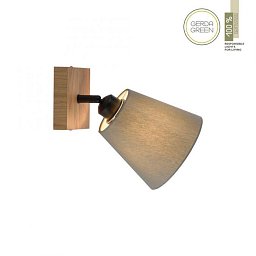 Obrázek pro produkt GREEN MICH LED nástěnné svítidlo přírodní dřevo 1 ramenné látkové stínidlo nastavitelné a otočné - LEUCHTEN DIREKT / JUST LIGHT