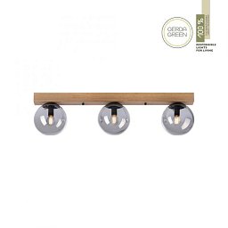 Obrázek pro produkt GREEN WIDO LED stropní svítidlo 3 ramenné dřevo kouřová barva v udržitelném designu IP20 - LEUCHTEN DIREKT / JUST LIGHT