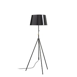 Obrázek pro produkt LUTON/RIDICK stojanová lesklá černá zlatá fólie/černá/kov 230V E27 11W - RED - DESIGN RENDL