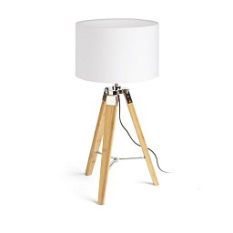Obrázek pro produkt ALVIS/RON 40 stolní Polycotton bílá/bambus 230V E27 11W - RED - DESIGN RENDL
