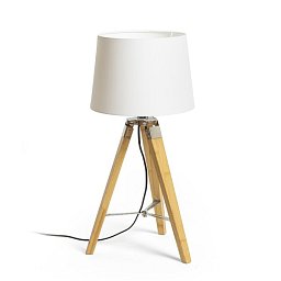 Obrázek pro produkt ALVIS/AMBITUS 30 stolní Polycotton bílá/bambus 230V E27 11W - RED - DESIGN RENDL