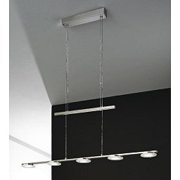 Obrázek pro produkt Závěsné svítidlo 5x5W LED chrom, satin sklo, stmívací, 90-150cm - ORION