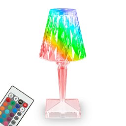 Obrázek pro produkt LED nabíjecí stolní lampa, 25,5 cm, 2,3W, 65lm transparentní - BRILONER