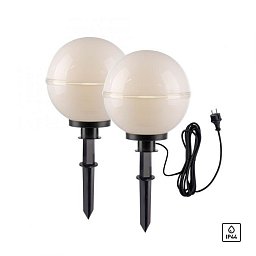 Obrázek pro produkt Koule, 2ks sada, IP44, pr.30cm, bílá, vč. zápich - JUST LIGHT