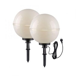 Obrázek pro produkt koule 2ks sada 40x40x71cm bílé s kabelem a zápichem pro venkovní použití - JUST LIGHT