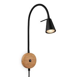 Obrázek pro produkt Nástěnné svítidlo, 1x GU10, 4,8W, 400lm, černá - BRILONER