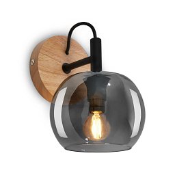 Obrázek pro produkt Nástěnné svítidlo, 21 cm, 1x E14, max. 10W, barva dřeva - BRILONER