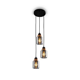 Obrázek pro produkt Závěsné svítidlo, 120 cm, 3x E27, max. 10W, kouřová - BRILONER