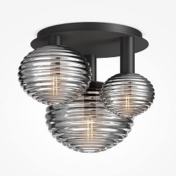 Obrázek pro produkt Stropní svítidlo Reels E14 3x40W černý kov kouřové sklo - MAYTONI