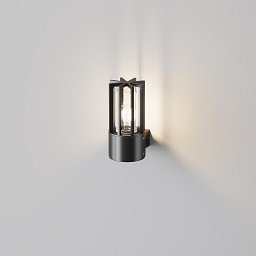 Obrázek pro produkt Nástěnné svítidlo Barrel E27 15W IP54 černý hliník/průhledný plast - MAYTONI