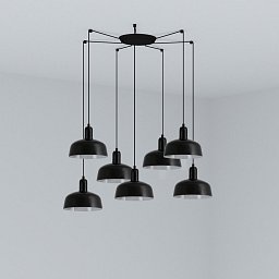 Obrázek pro produkt TATAWIN S závěsné svítidlo 7x žárovka, černá - FARO