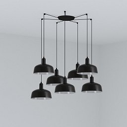 Obrázek pro produkt TATAWIN M závěsné svítidlo 7x žárovka, černá - FARO