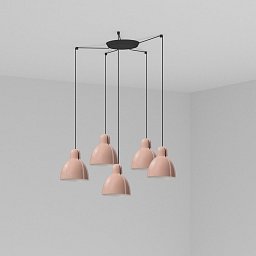 Obrázek pro produkt VENICE závěsné svítidlo 5x žárovka, růžová - FARO