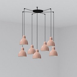 Obrázek pro produkt VENICE závěsné svítidlo 7x žárovka, růžová - FARO